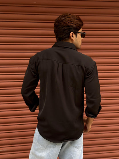 LOVE IS GOOD studded Black Regular Fit Shirt