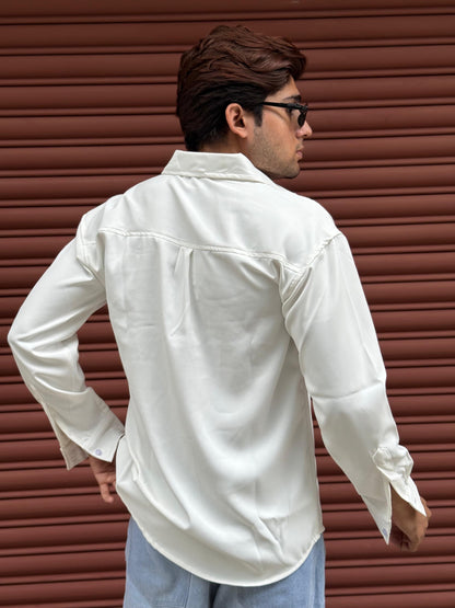 LOVE IS GOOD studded White Regular Fit Shirt