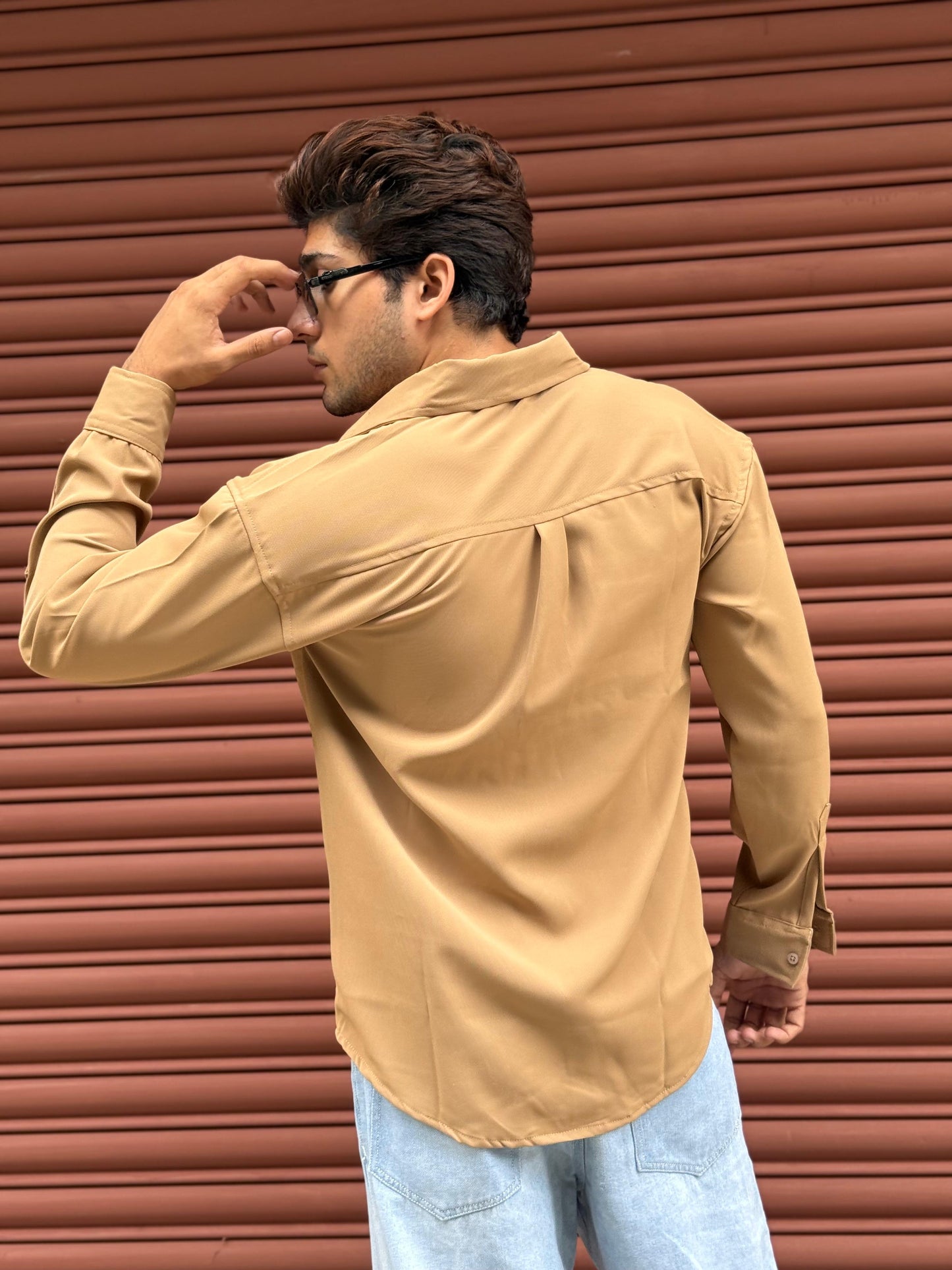 LOVE IS GOOD studded Beige Regular Fit Shirt